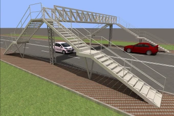 مدل سه بعدی تری دی مکس از پل عابر پیاده