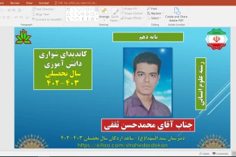 فایل قابل ویرایش معرفی کاندیداهای شورای دانش آموزی مدرسه( دبستان ها،دبیرستان ها و سایر مدارس) به صورت پاورپوینت