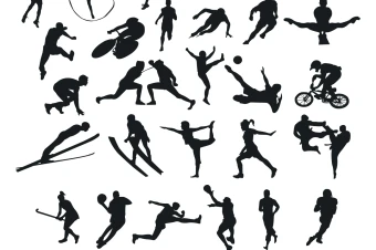 آیکن و لوگو خطی رشته های ورزشی با فرمت eps