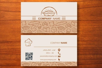 طرح لایه باز موکاپ کارت ویزیت فروشگاه شیرینی فروشی شماره 2