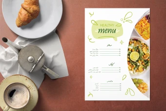 فایل لایه باز طراحی منوی رستوران و کافه psd