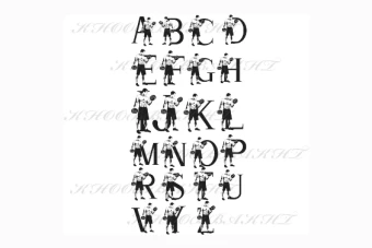 دانلود وکتور لوگوی باشگاه بدنسازی مردان با تمام حروف انگلیسی A تا Z