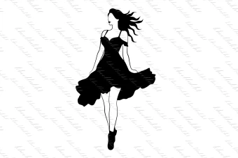 دانلود طرح وکتور زن با لباس عروسکی