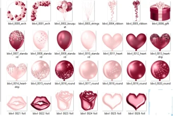 مجموعه عکسهای استوک بادکنک و قلب جهت تولد