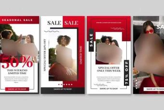 دانلود قالب آماده استوری اینستاگرام فروش قرمز مشکی