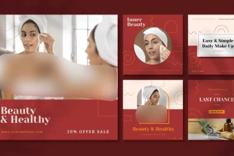 دانلود قالب پست اینستاگرام خدمات پوستی