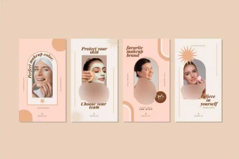 دانلود قالب استوری اینستاگرام خدمات زیبایی پوست