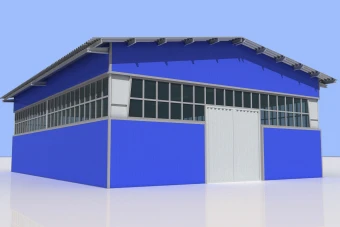 مدل تری دی مکس از سوله به ابعاد 9x۱۲