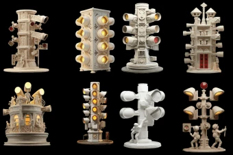 8 طرح 3 بعدی لایه باز با تم چراغ راهنمایی در 4 فرمت کاربردی