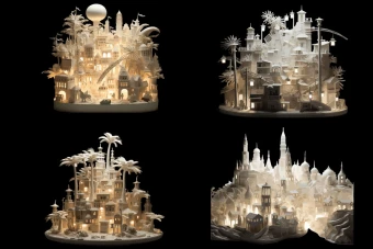 4 طرح 3 بعدی لایه باز با تم شهر جنوبی در 4 فرمت کاربردی