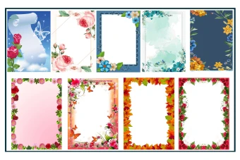 مجموعه 99 کادر و 43 پس زمینه A4 در طرح های گل وبوته ، پاییز ، برگ و اشکال مختلف