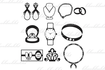 دانلود طرح وکتور ست طلا و جواهر جهت طراحی طراحان برای طلافروشی و یا فروش بدلیجات