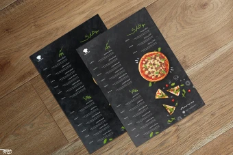 دانلود طرح لایه باز منوی فست فودی و رستوران