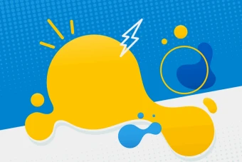 پس زمینه آبی و زرد پست اینستاگرام