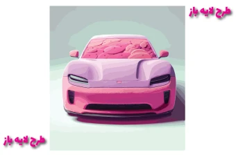 طرح وکتور لایه باز از ماشین 3 بعدی کاملا لایه باز جهت تغییر اندازه و رنگ