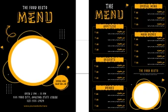 منو رستوران دو رو حرفه ای