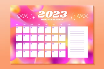 گرایدنت پس زمینه تقویم رومیزی