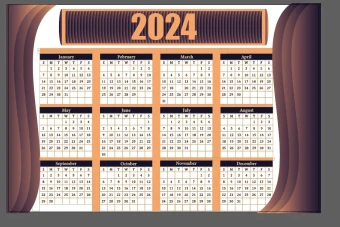 تقویم میلادی دیواری calendar 2024