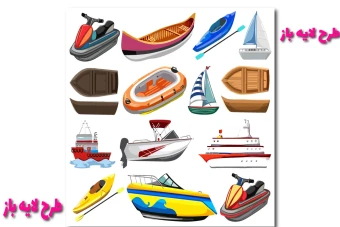 16 طرح وکتور لایه باز از کشتی و قایق  کاملا لایه باز جهت تغییر اندازه و رنگ
