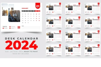 تقویم میلادی رومیزی calendar 2024