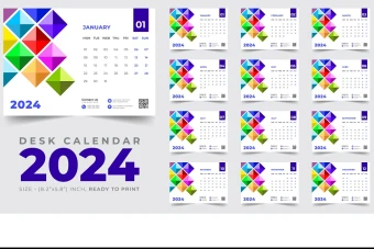 تقویم میلادی رومیزی calendar 2024