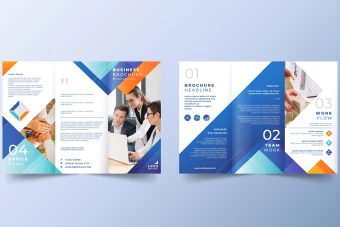 طرح لایه باز بروشور سه لتی تبلیغاتی برای تمام مشاغل و خدمات شماره 23