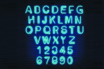 حروف انگلیسی نئونی