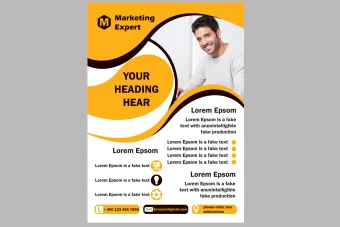 دانلود طرح لایه باز پوستر زرد و سفید برای تبلیغات و فروش محصولات و تبلیغ کسب و کار