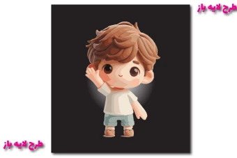 طرح وکتور لایه باز از کاراکتر 3بعدی کاملا لایه باز جهت تغییر اندازه و رنگ