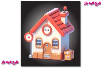 طرح وکتور لایه باز از اداره پست فانتزی 3 بعدی کاملا لایه باز جهت تغییر اندازه و رنگ