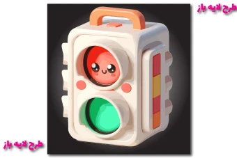 طرح وکتور لایه باز از چراغ ترافیک فانتزی 3 بعدی کاملا لایه باز جهت تغییر اندازه و رنگ