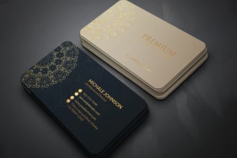 کارت ویزیت لایه باز طلایی سرمه ای/دانلود طرح کارت ویزیت برای جواهرات و طلا فروشی با فرمت فتوشاپ