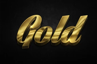 افکت طلایی سه بعدی متن ،لایه باز با فرمت psd