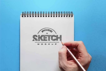 موکاپ لوگو روی دفتر سیمی