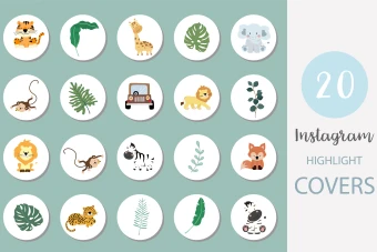 پک خاص آیکون هایلایت اینستاگرام- طرح حیوانات