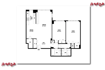 طرح وکتور لایه باز از نقشه ساختمان کاملا لایه باز جهت تغییر اندازه و رنگ
