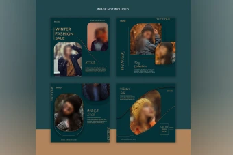 قالب آماده اینستاگرام سبز مناسب فروش