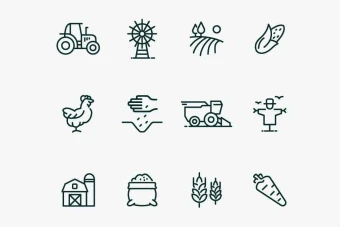 آیکن های خطی کشاورزی