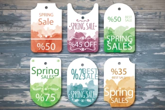 اتیکت و تگ های مربوط به فروش محصولات به صورت لایه باز در 6 طرح مختلف