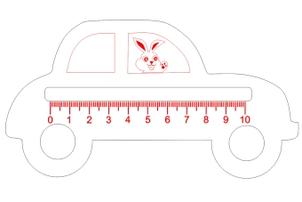 طرح کورل دراو و برش لیزری خط کش ماشینی