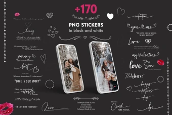 متن انگلیسی عاشقانه و رمانتیک PNG برای ولنتاین (بیش از 170 فایل)