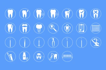 دانلود کاور هایلایت استوری اینستاگرام دندانپزشکی آبی و سفید جذاب و زیبا