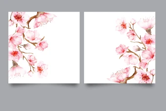 طرح لایه باز کارت پستال با شکوفه های بهاری