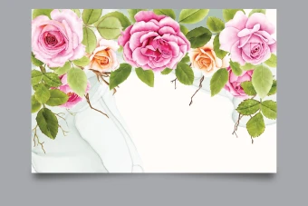 طرح لایه باز کارت پستال با شکوفه های بهاری