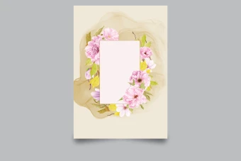 طرح لایه باز کارت پستال با شکوفه های بهاری