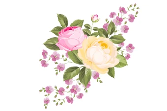 وکتور بوته گل(شاخه گل) بدون پس زمینه لایه باز و قابل ویرایش