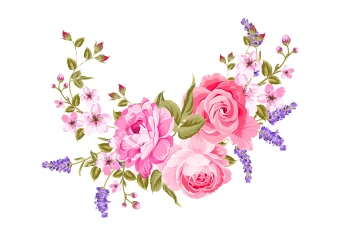 وکتور بوته گل(شاخه گل) بدون پس زمینه لایه باز و قابل ویرایش