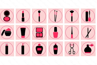 دانلود کاور هایلایت استوری اینستاگرام لوازم آرایش مشکی و صورتی