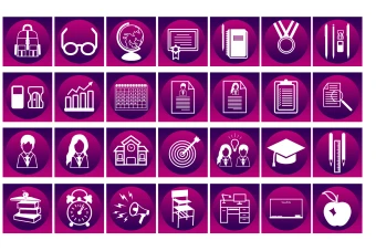 دانلود کاور هایلایت استوری اینستاگرام برای مدرسه و کلاس های آموزشی در رنگ بنفش زیبا