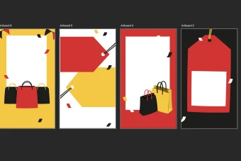 قالب کاور استوری اینستاگرام معرفی محصول و تخفیف محصول تم قرمز و زرد و مشکی